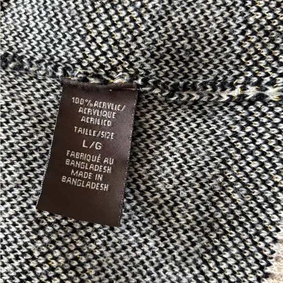 Suzy Shier Beige, Gold and Black Patterned Open Cardigan with Fringes Size L - Picture 5 of 5